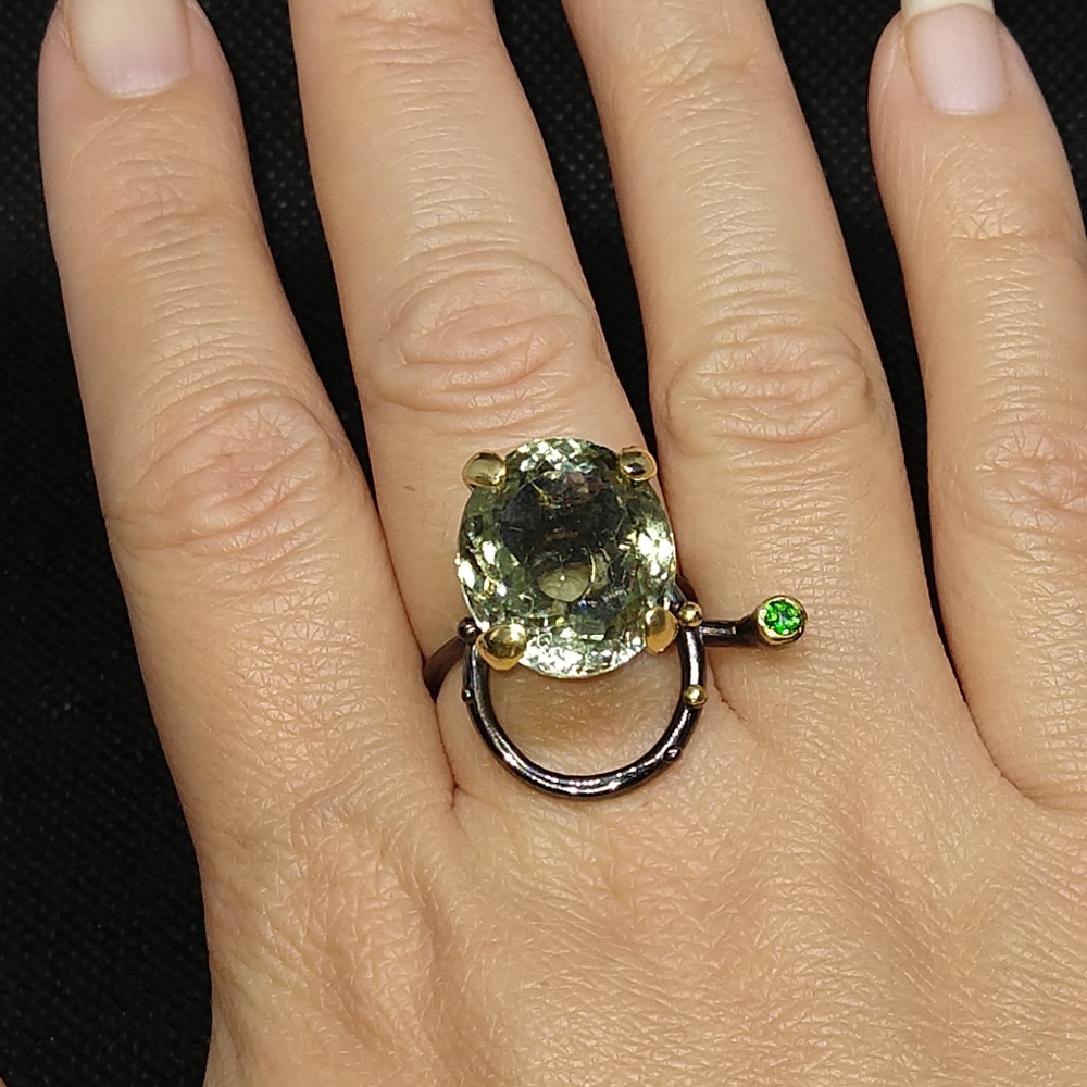 Gorgeous Natural amethyst hand made art ring - Picture 7 of 7